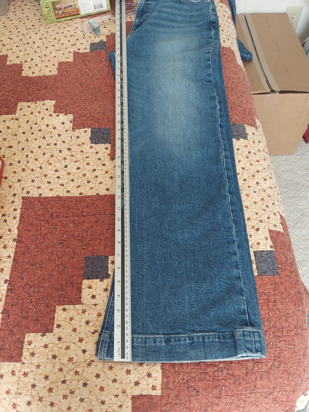 PAIGE Blue Wide Leg Flare Jeans - Picture 9 of 15